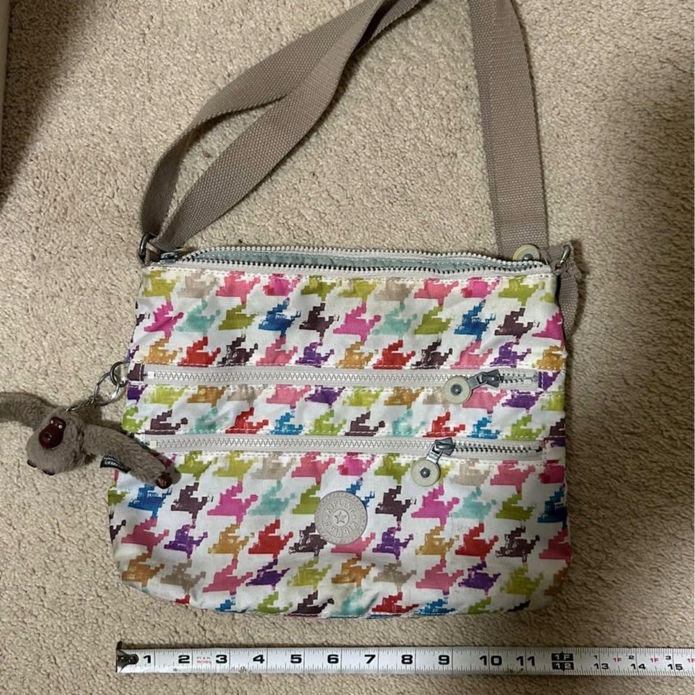 Kipling Multicolor Houndstooth Crossbody Bag